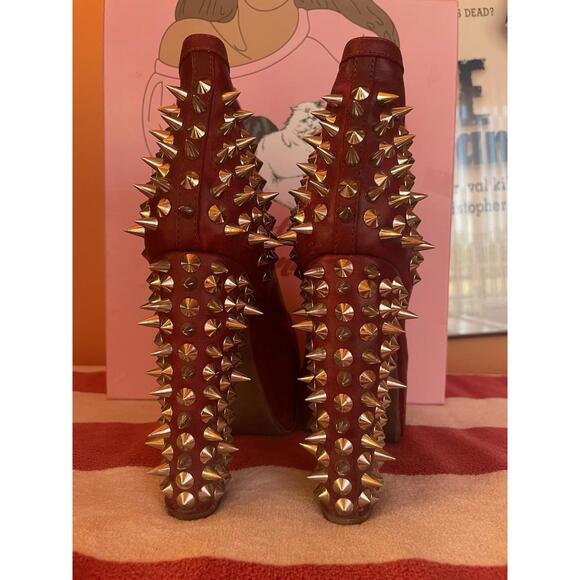 Jeffrey Campbell Womens SPIKE Litas Platform Booties M- Deep Red - Size 7 - Picture 1 of 4